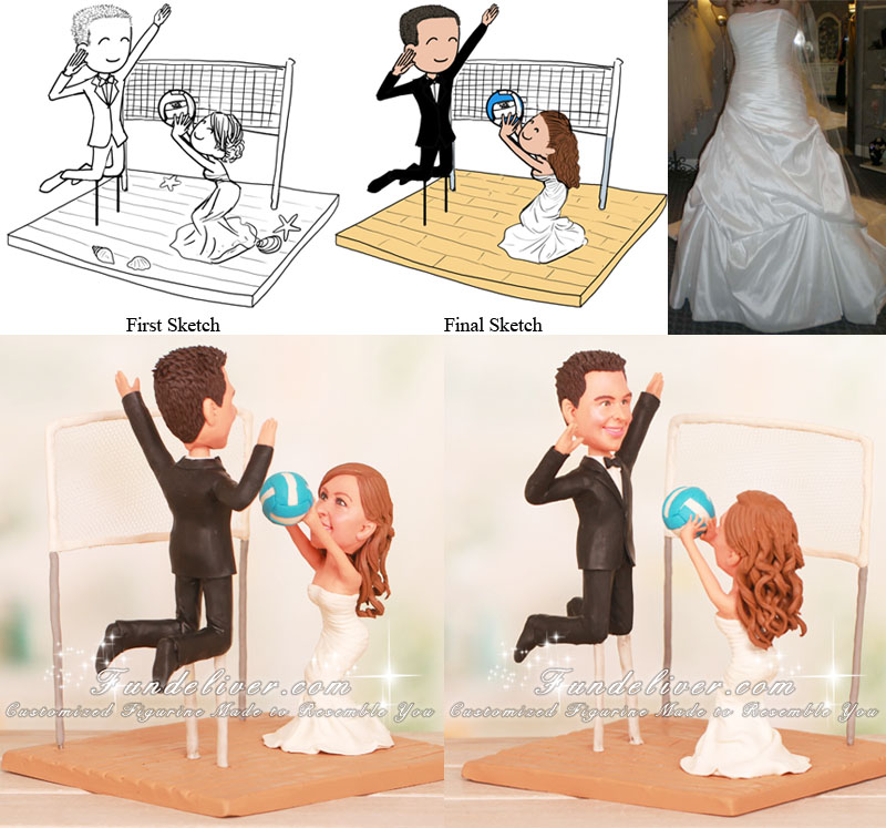 Volleyball Wedding Cake Toppers